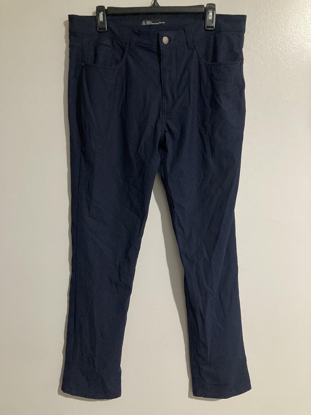 Member's Mark Pants Mens 36x30 Blue Chino Slim Fit Performance Pockets